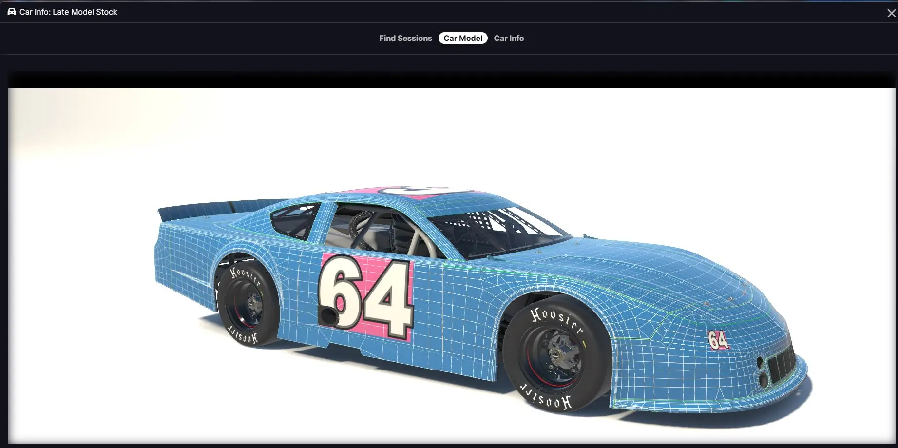 Our base livery as exported from GIMP into the correct iRacing/paint folder  with our customer ID. It's a match!